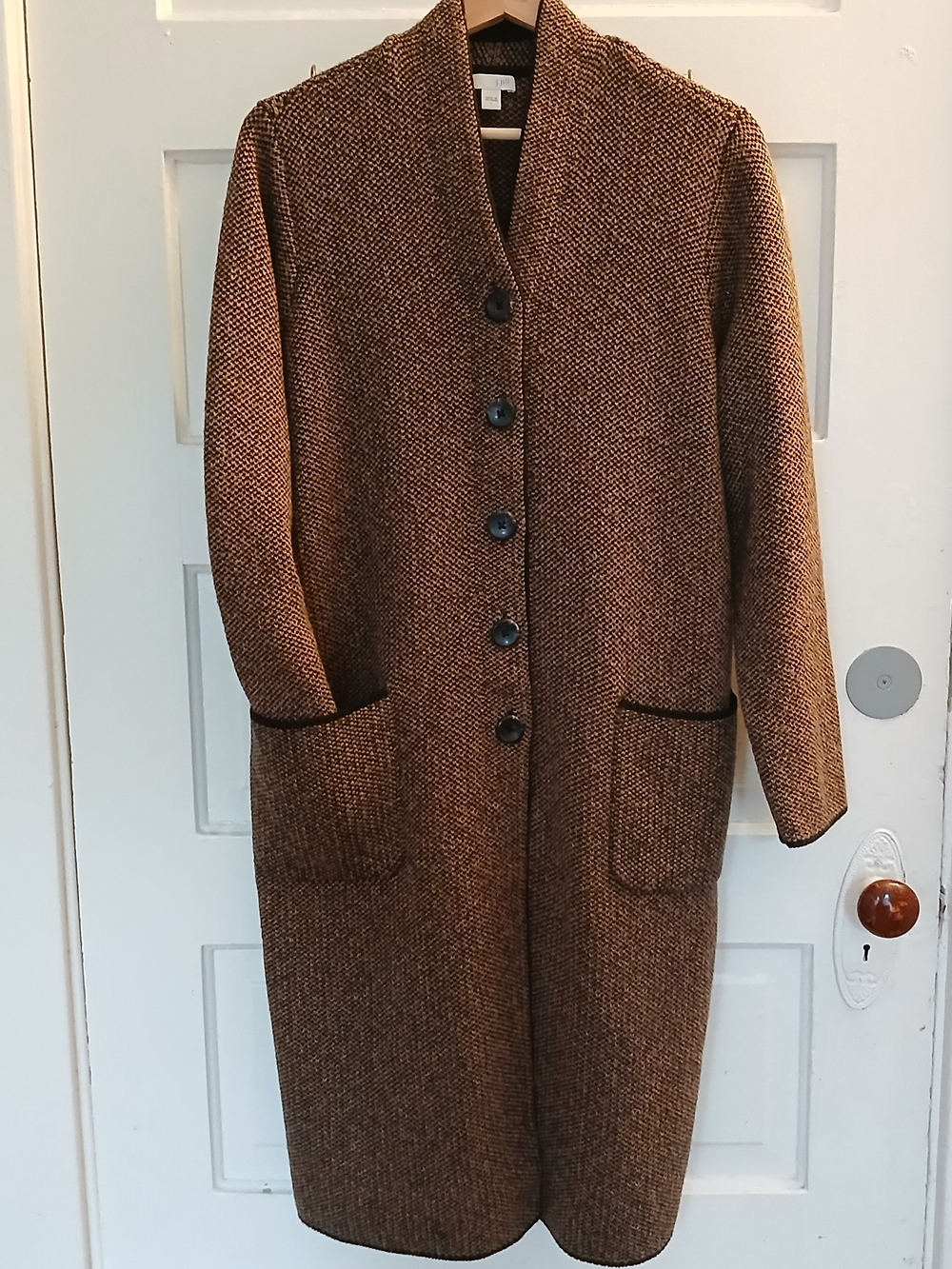 J. Jill Textured Brown Long Cardigan Coat